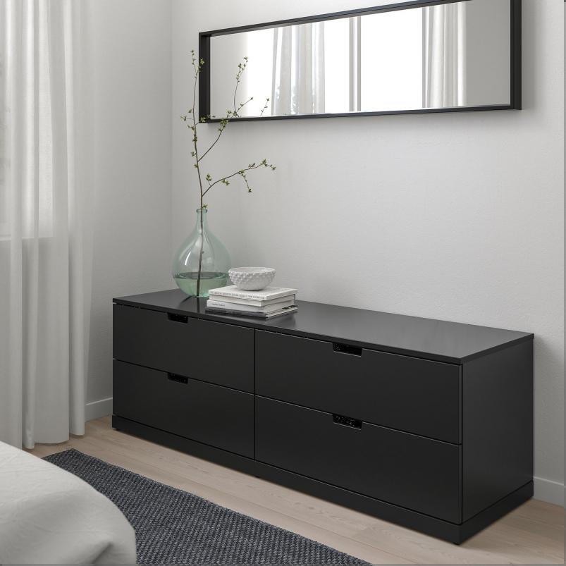 NORDLI ノールドリ チェスト（引き出し×4） - チャコール 160x54cm