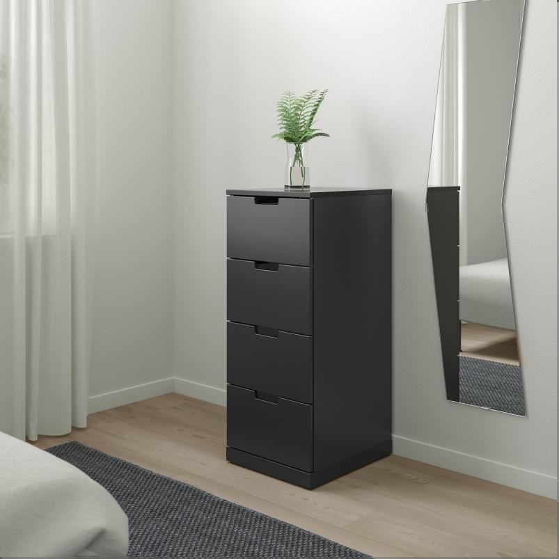 NORDLI ノールドリ チェスト（引き出し×4） - チャコール 40x99cm