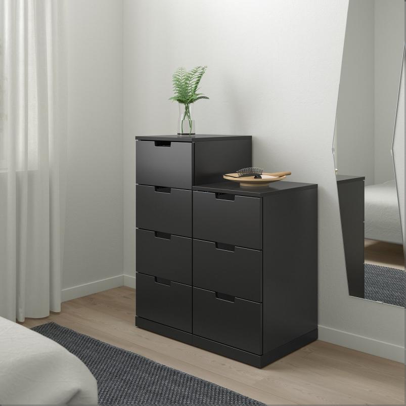 NORDLI ノールドリ チェスト（引き出し×7） - チャコール 80x99cm