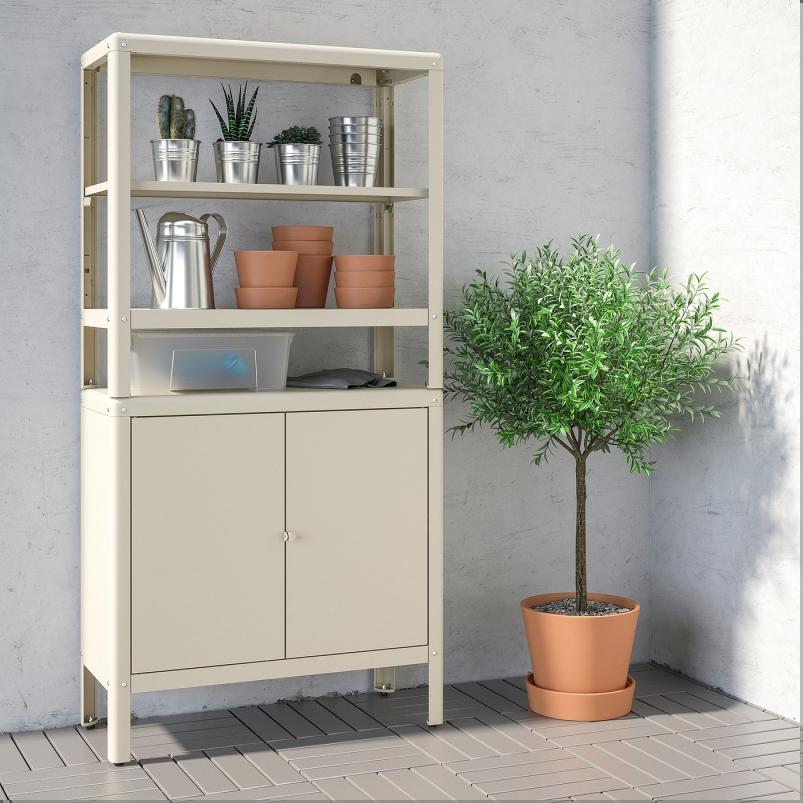 KOLBJORN コールビョーン シェルフユニット キャビネット付き - ベージュ 80x37x161cm
