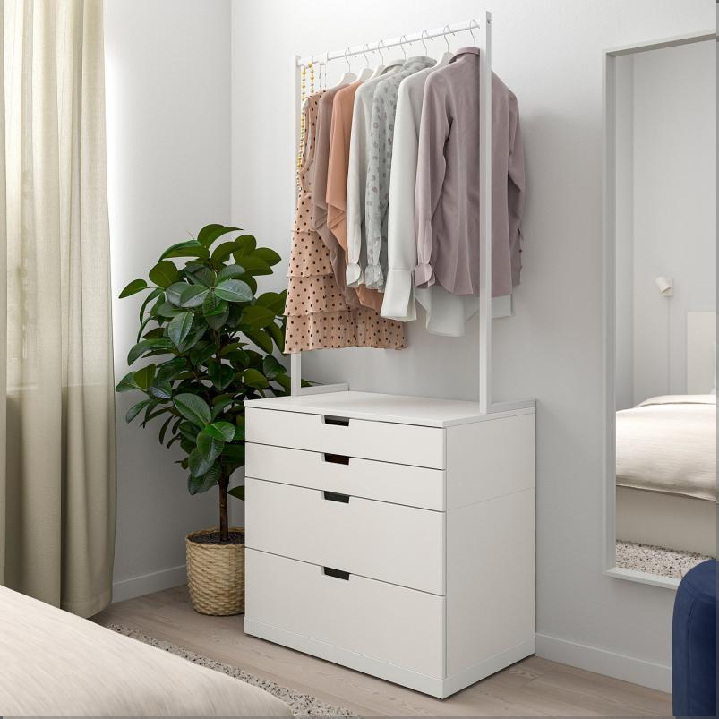 NORDLI ノールドリ チェスト（引き出し×4） - ホワイト 80x192cm