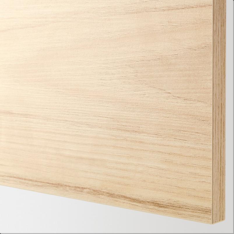 METOD メトード ベースキャビネット 棚板付き - ホワイト/アスケルスンド ライトアッシュ調 40x41x80cm