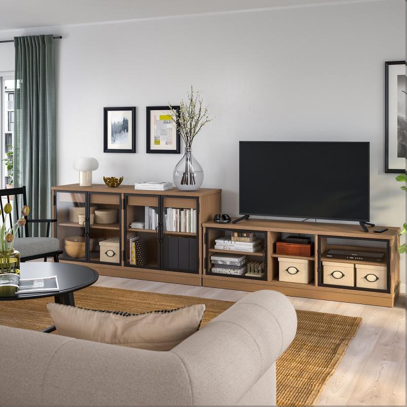 LANESUND ラーネスンド テレビボード - グレーブラウン 322x47x81cm