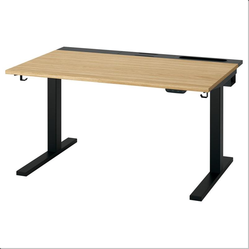 MITTZON ミッツォーン デスク 昇降式 - 100V オーク材突き板/ブラック 120x80cm