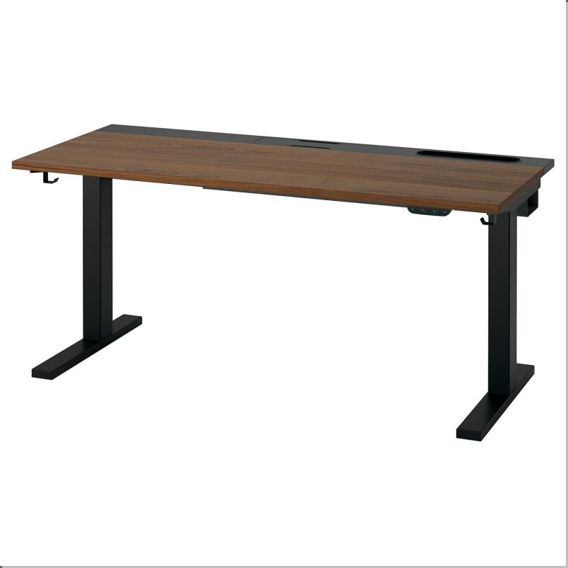 MITTZON ミッツォーン デスク 昇降式 - 100V ウォールナット材突き板/ブラック 140x60cm