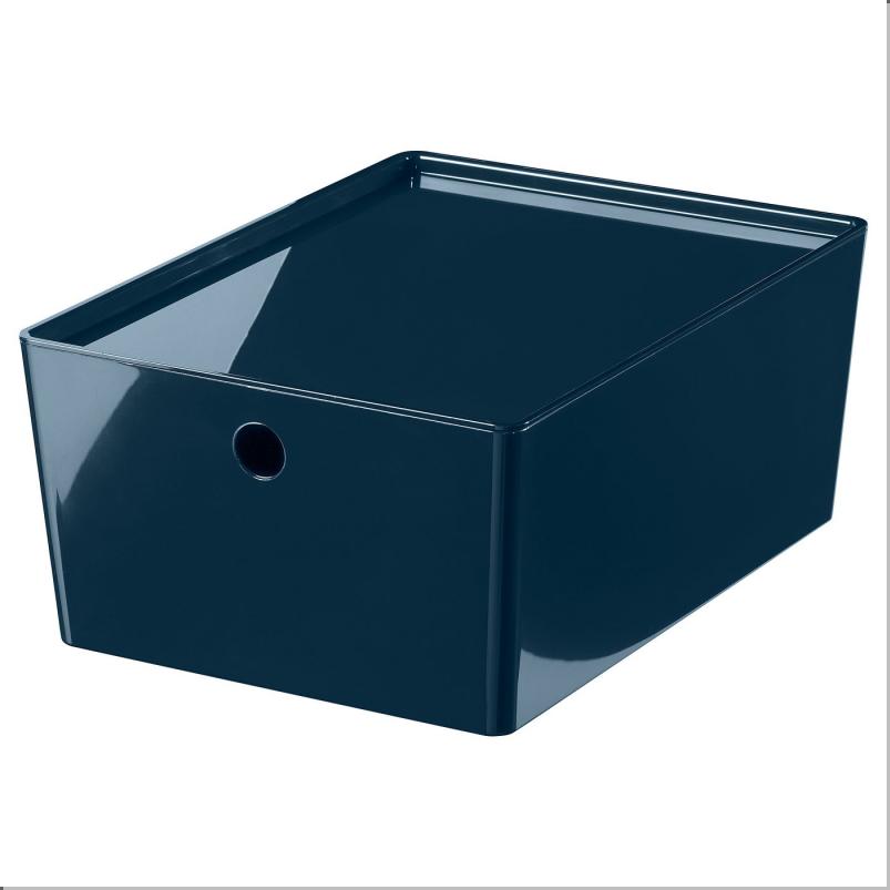 KUGGIS クッギス ふた付きボックス - ブラックブルー 26x35x15cm