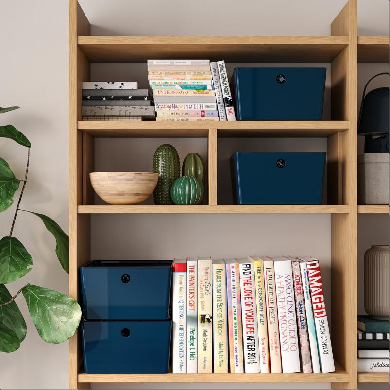 KUGGIS クッギス ふた付きボックス - ブラックブルー 26x35x15cm