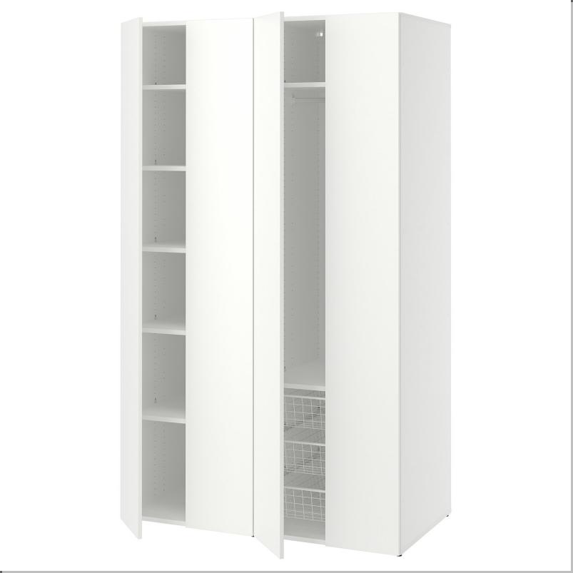 LASTARE ラスタレ ワードローブコンビネーション - ホワイト 120x62x200cm