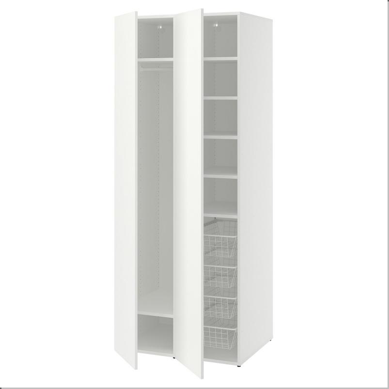 LASTARE ラスタレ ワードローブコンビネーション - ホワイト 80x62x200cm