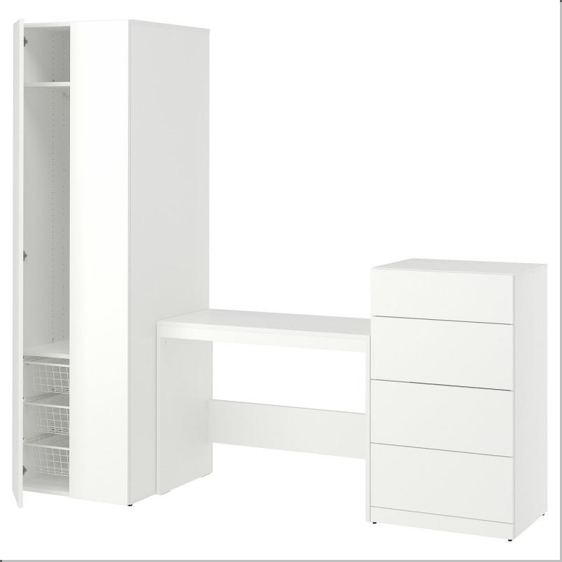 LASTARE ラスタレ 収納コンビネーション - ホワイト/テーブル/ 220x62x200cm