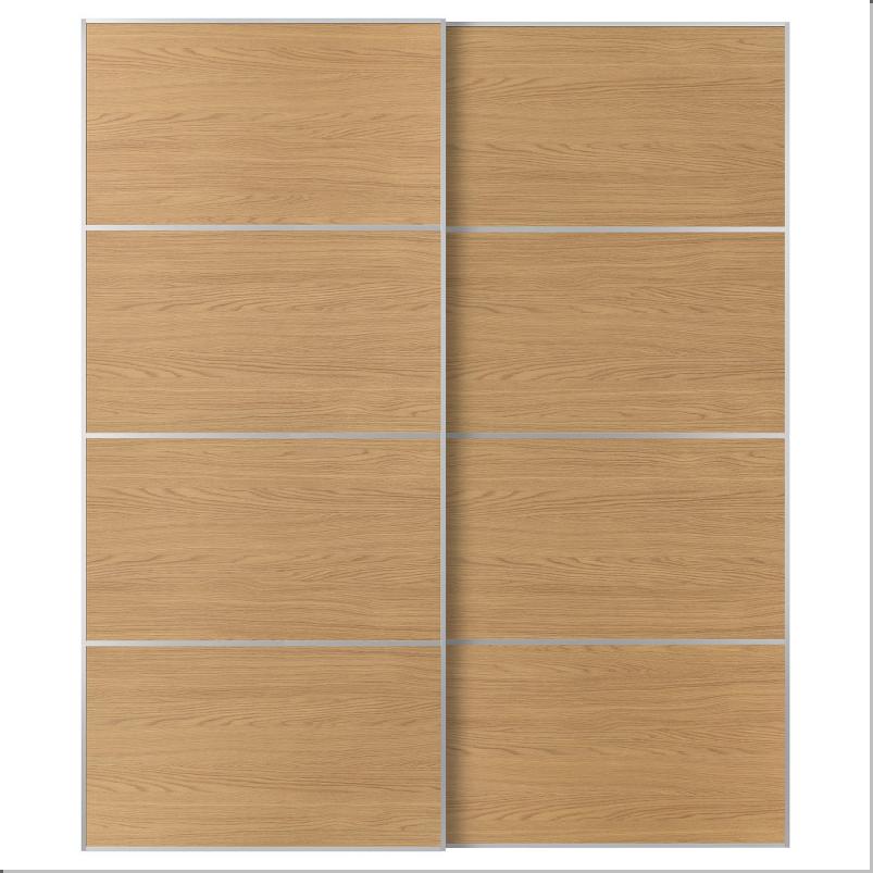 MEHAMN メーハムン 引き戸 2枚組 - アルミニウム/両面仕様 オーク調 200x236cm