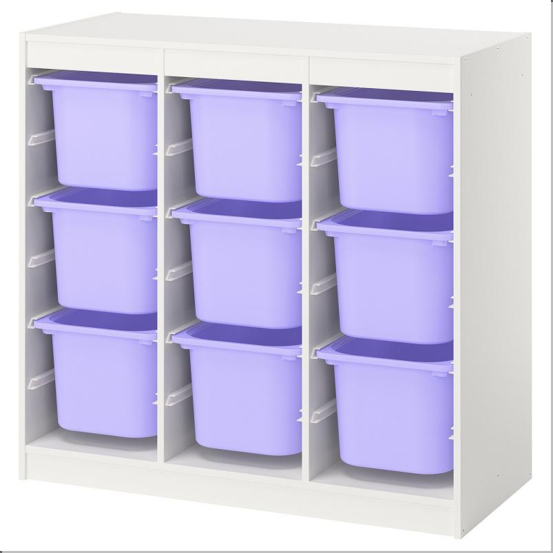 TROFAST トロファスト 収納コンビネーション - ルームディバイダ―/ホワイト ライラック 99x44x95cm