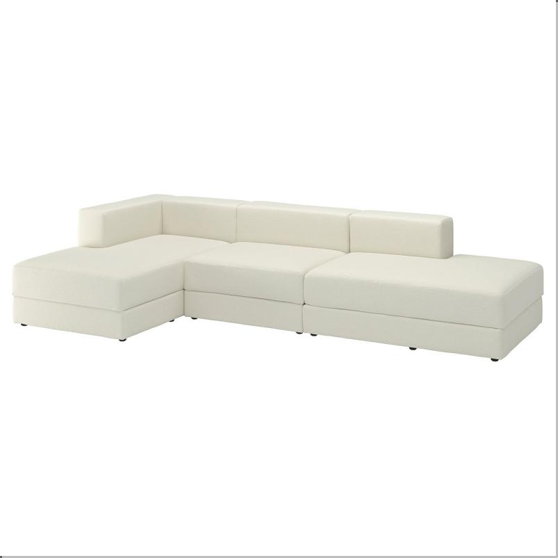 JATTEBO イェッテボ 3.5人掛けモジュールソファ 寝椅子付き - アクスヴァラ オフホワイト