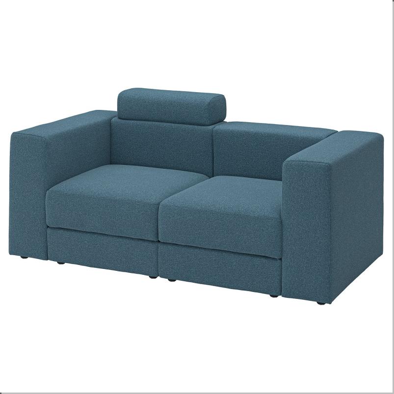 JATTEBO イェッテボ 2人掛けモジュールソファ - ヘッドレスト付き/アクスヴァラ ダークグレーブルー