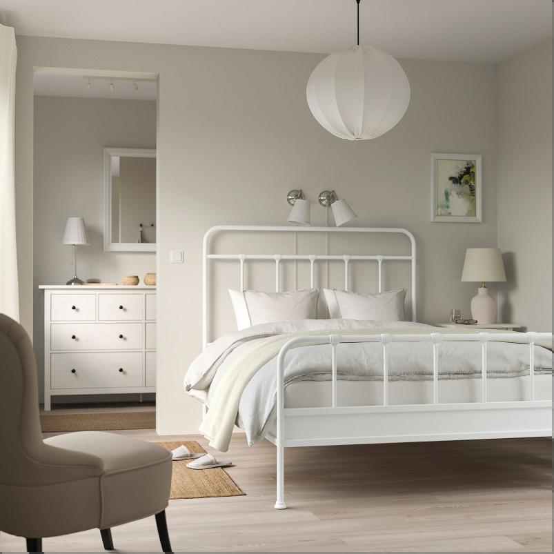 STJARNO シェルノー ベッドフレーム - ホワイト/リルヘラン 140x200cm