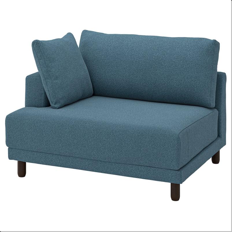 UPPAKRA ウッポークラ 1.5人掛けシートモジュール - アームレスト付き 左/アクスヴァラ ダークグレーブルー