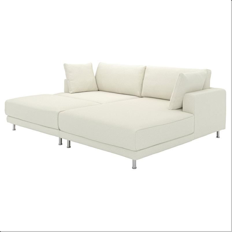 UPPAKRA ウッポークラ 3人掛けモジュールソファ - 寝椅子付き 右 フットスツール付き/アクスヴァラ オフホワイト