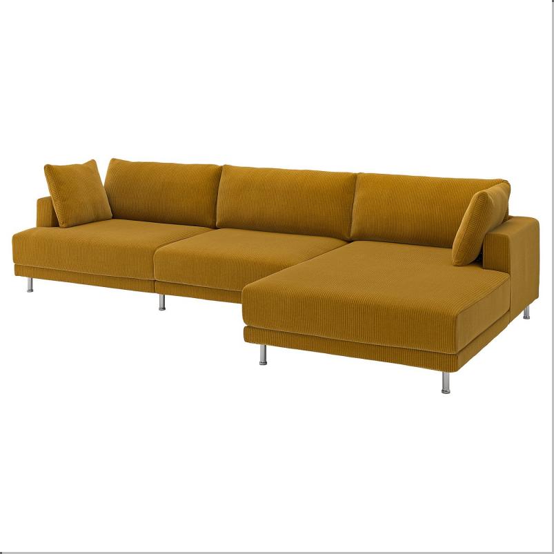 UPPAKRA ウッポークラ 4.5人掛けモジュールソファ - 寝椅子付き 右/サムサーラ イエローブラウン