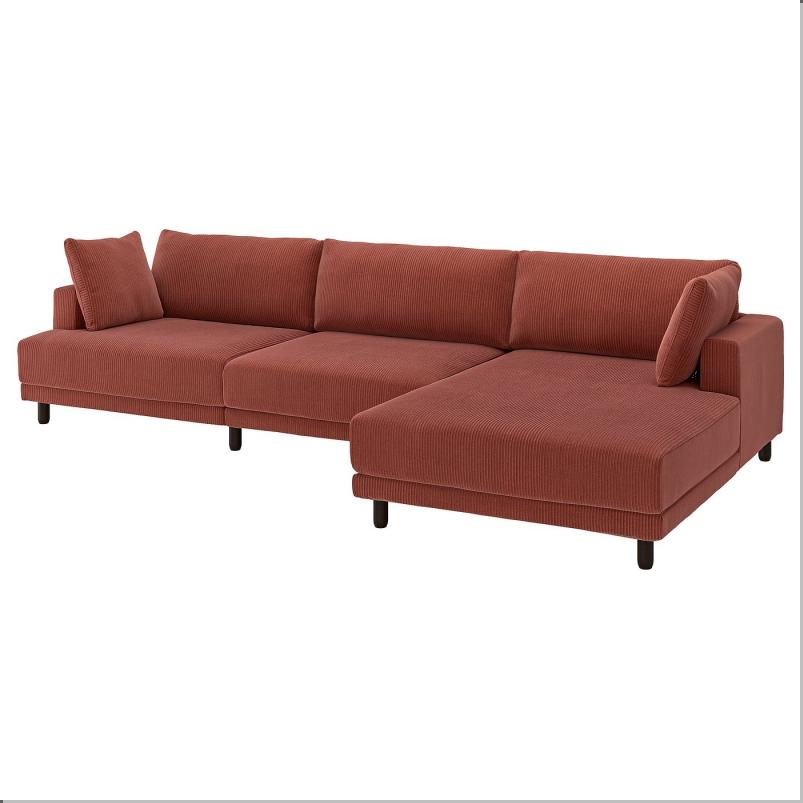 UPPAKRA ウッポークラ 4.5人掛けモジュールソファ - 寝椅子付き 右/サムサーラ ブラウンレッド