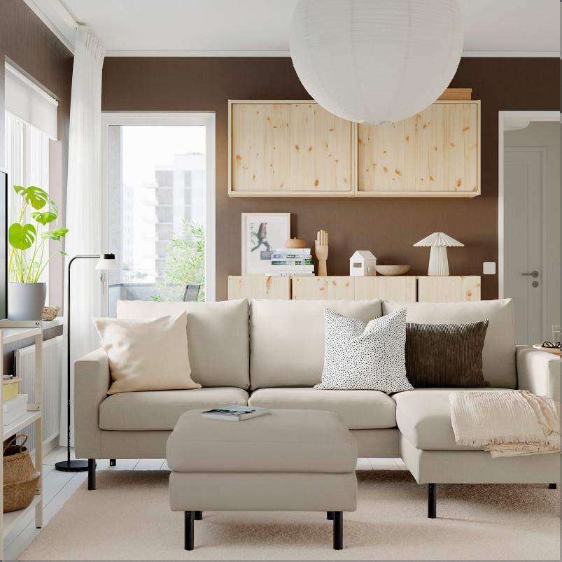 SALTSJOBADEN サルトショバーデン 3人掛けソファ 寝椅子付き - フリードトゥナ ライトベージュ