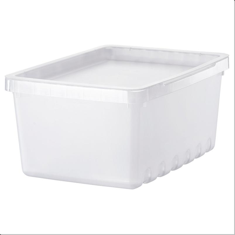 UPPSNOFSAD ウップスノフサド 収納ボックス ふた付き - 透明 25x17x12cm/3.5L