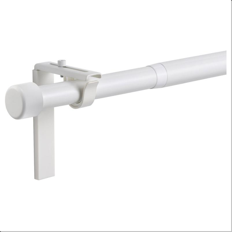 HUGAD フーガード カーテンポールコンビネーション - 壁/天井用ブラケット付き/フィニアル付き ホワイト 210-385cm