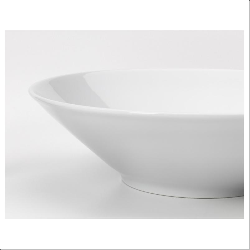 IKEA 365+ ボウル - 斜め縁 ホワイト 28cm