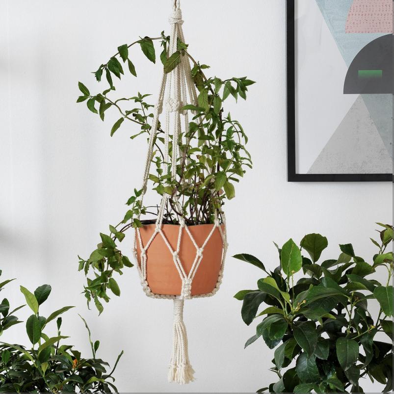 BOTANISK ボータニスク 植木鉢つり下げ用ホルダー - ベージュ ハンドメイド