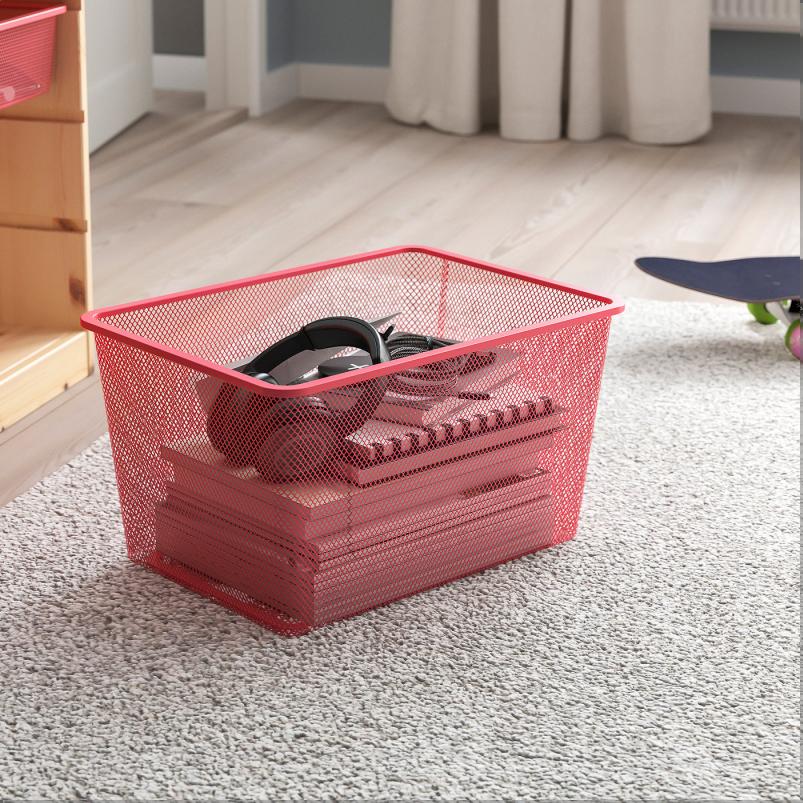 TROFAST トロファスト メッシュ収納ボックス - ライトレッド 42x30x23cm