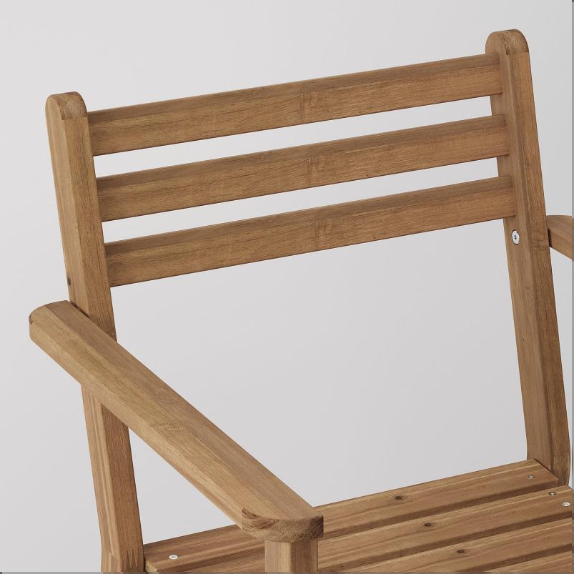 ASKHOLMEN アスクホルメン チェア アームレスト付き 屋外用 - ダークブラウン