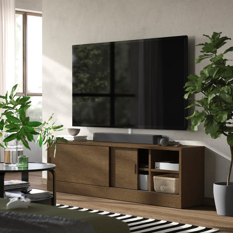 TONSTAD トンスタード テレビ台 - ブラウン ステインオーク材突き板 178x37x55cm