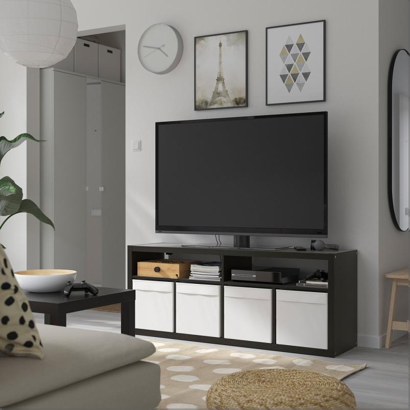 KALLAX カラックス テレビ台 - ブラックブラウン 147x60cm