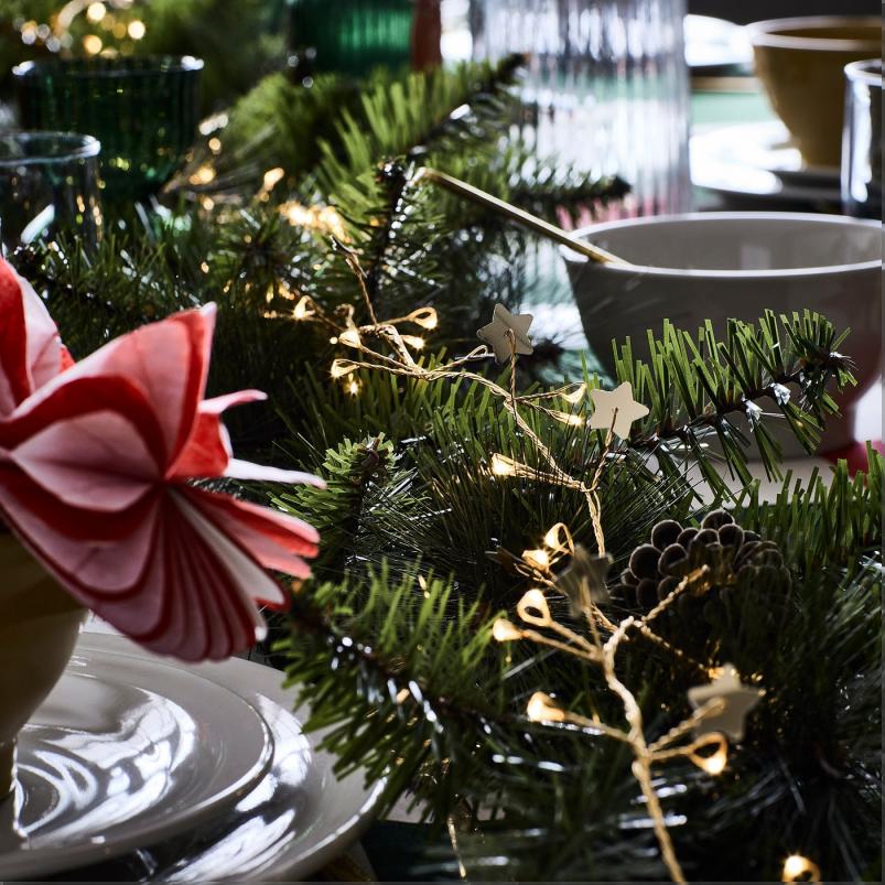 STRALA ストローラ LEDライトチェーン 全80球 - 電池式 ミニ/星 ゴールドカラー