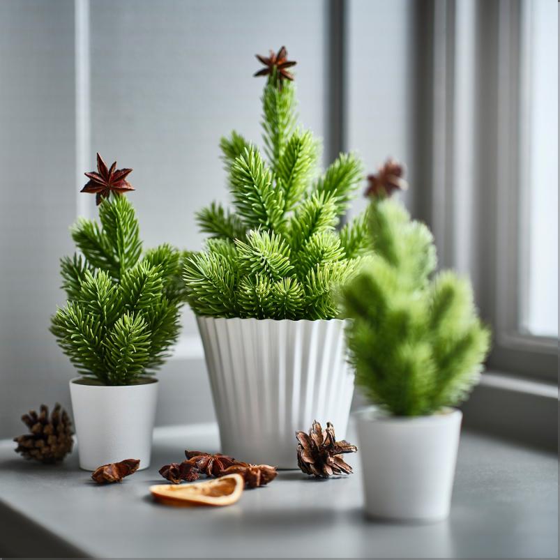 VINTERFINT ヴィンテルフィント 人工観葉植物 - 室内/屋外用 クリスマスツリー/グリーン 9cm