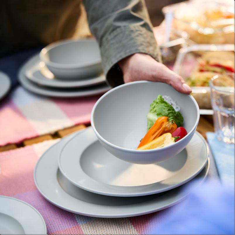 SIMKRABBA スィムクラッバ ボウル - プラスチック/グリーングレー 15 cm