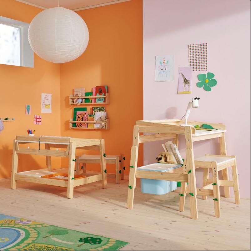 FLISAT フリサット 子ども用ベンチ - 高さ調節可能/グリーン