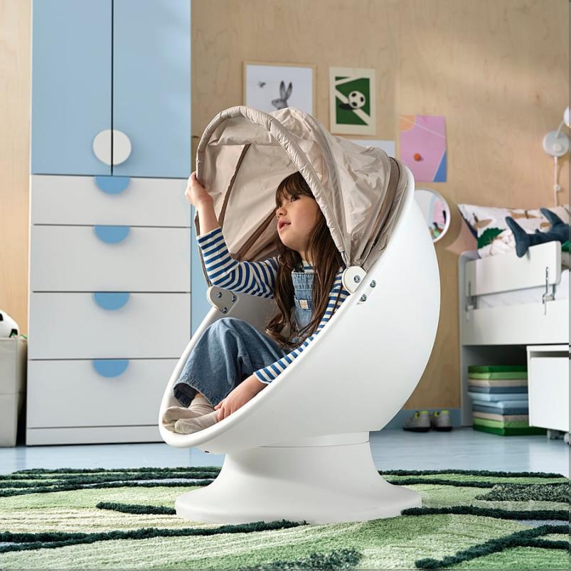 IKEA PS LOMSK IKEA PS ロムスク 子ども用 回転パーソナルチェア - ホワイト ベージュ/レッド