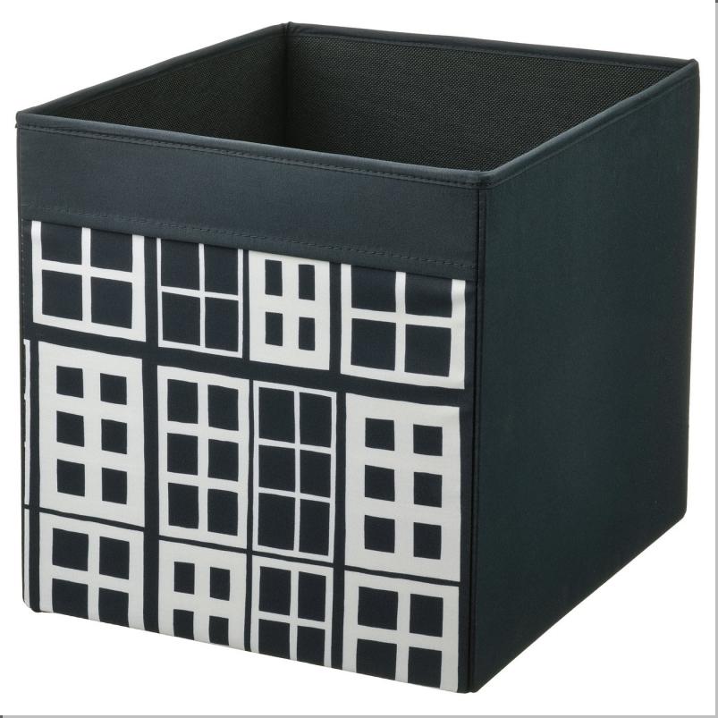 DRONA ドローナ ボックス - ブラック/模様入り 33x38x33cm