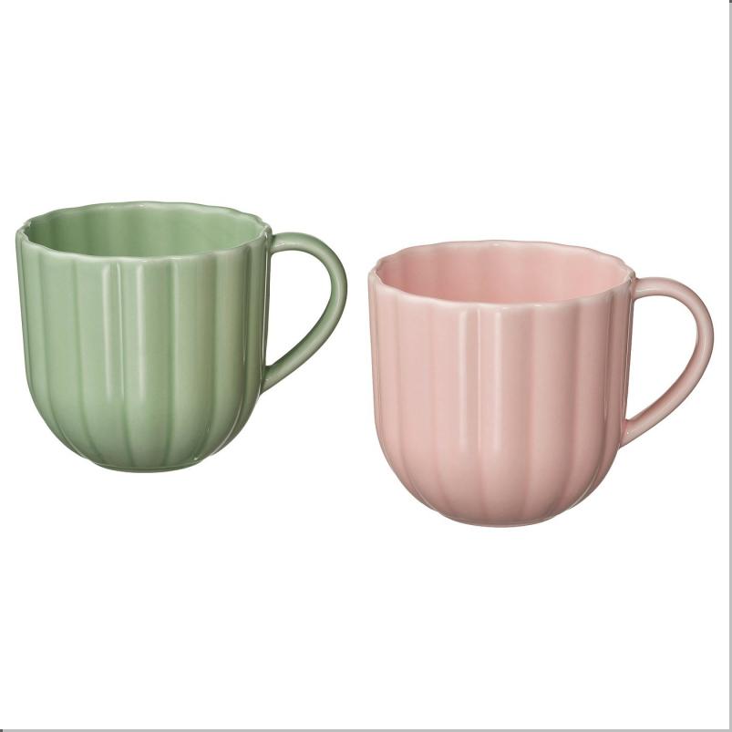 SMÖRFISK スモールフィスク マグ - ライトグリーン/ピンク 34 cl