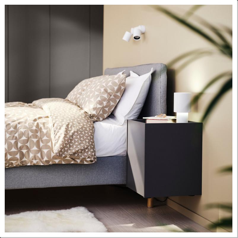 PLOJKER プロイケル ベッドサイドテーブル - ダークグレー 41x41x50cm