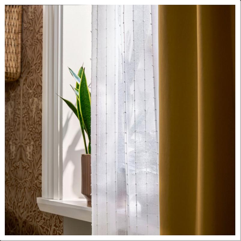 MATILDA マティルダ レースカーテン1組 - ホワイト/ヘディングテープ付き 145x250cm