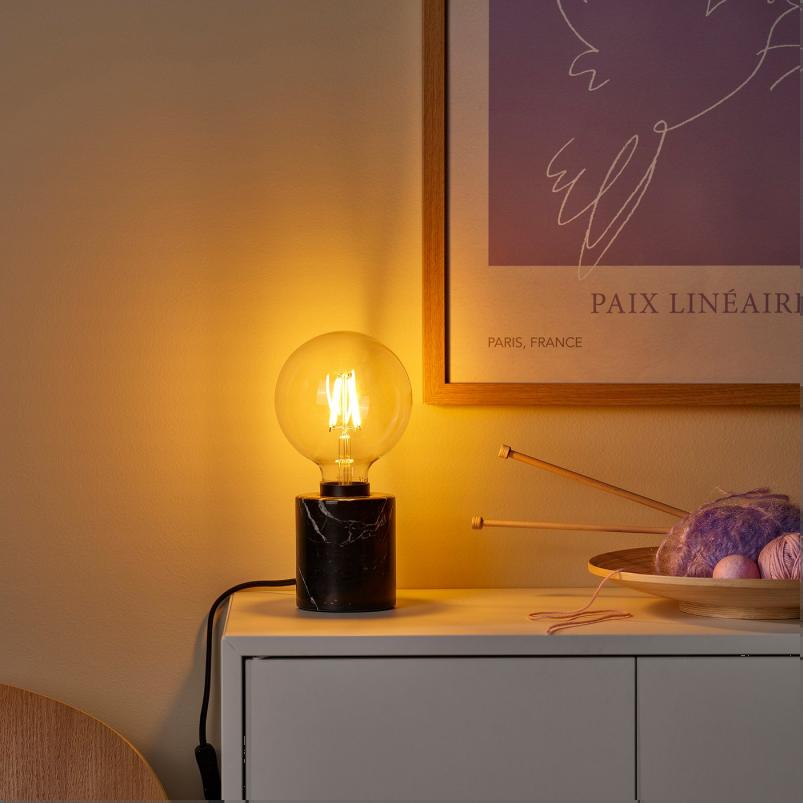 LUNNOM ルッノム LED電球 E26 810ルーメン - 調光可能/球形 クリアガラス 125mm