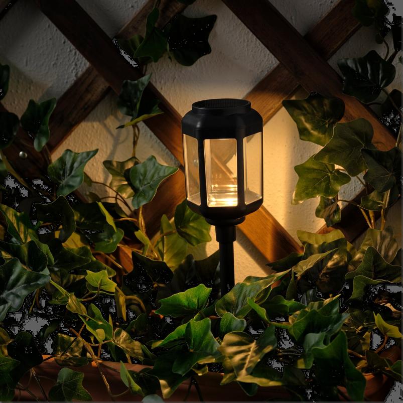 SOLVINDEN ソルヴィンデン LED太陽電池式グラウンドスティックライト - 屋外用/クリア ブラック