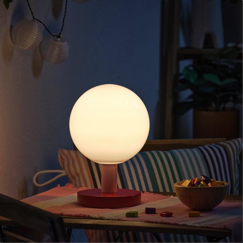 SOLVINDEN ソルヴィンデン LEDデコレーション照明 - 電池式 球形/レッド ライトピンク 26cm