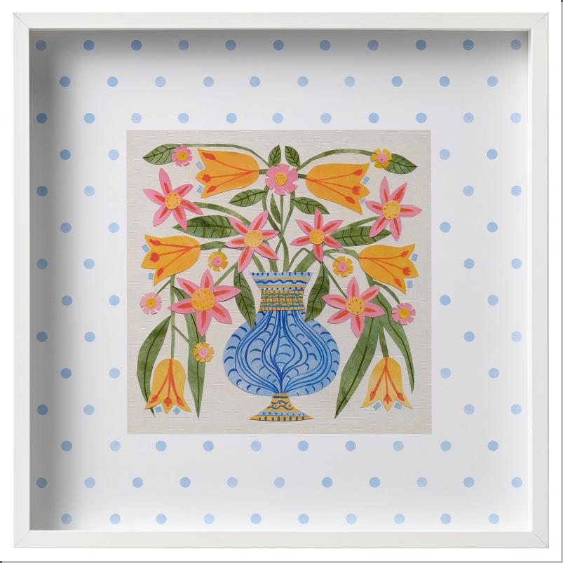 SANNAHED サンナヘド フレーム ポスター付き - 青い花瓶に生けられた花 50x50cm