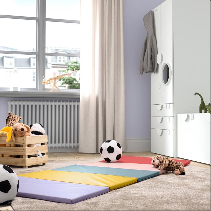 PLUFSIG ペルフスィッグ 折りたたみ式ジムマット - レッド/ライラック 78x185cm