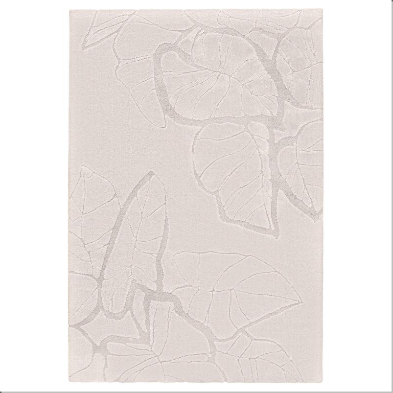 PELARKORSBAR ペラルショルスベル ラグ パイル短 - ライトベージュ/リーフパターン 160x230cm