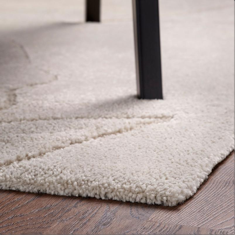 PELARKORSBAR ペラルショルスベル ラグ パイル短 - ライトベージュ/リーフパターン 160x230cm