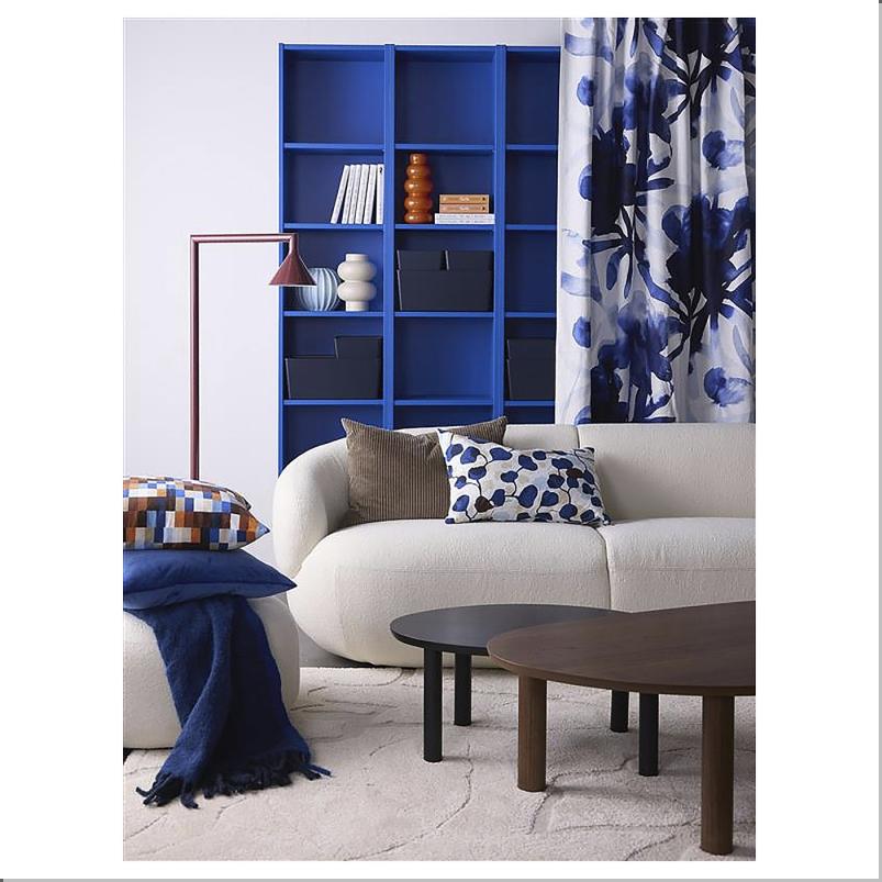 PERSIKOTRAD ペルシコトレード クッションカバー - ブルー/リーフ 40x58cm