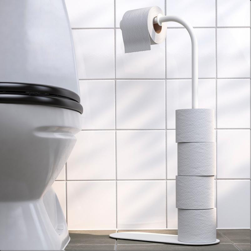 ENUDDEN エヌーデン トイレットペーパースタンド - ホワイト 60cm